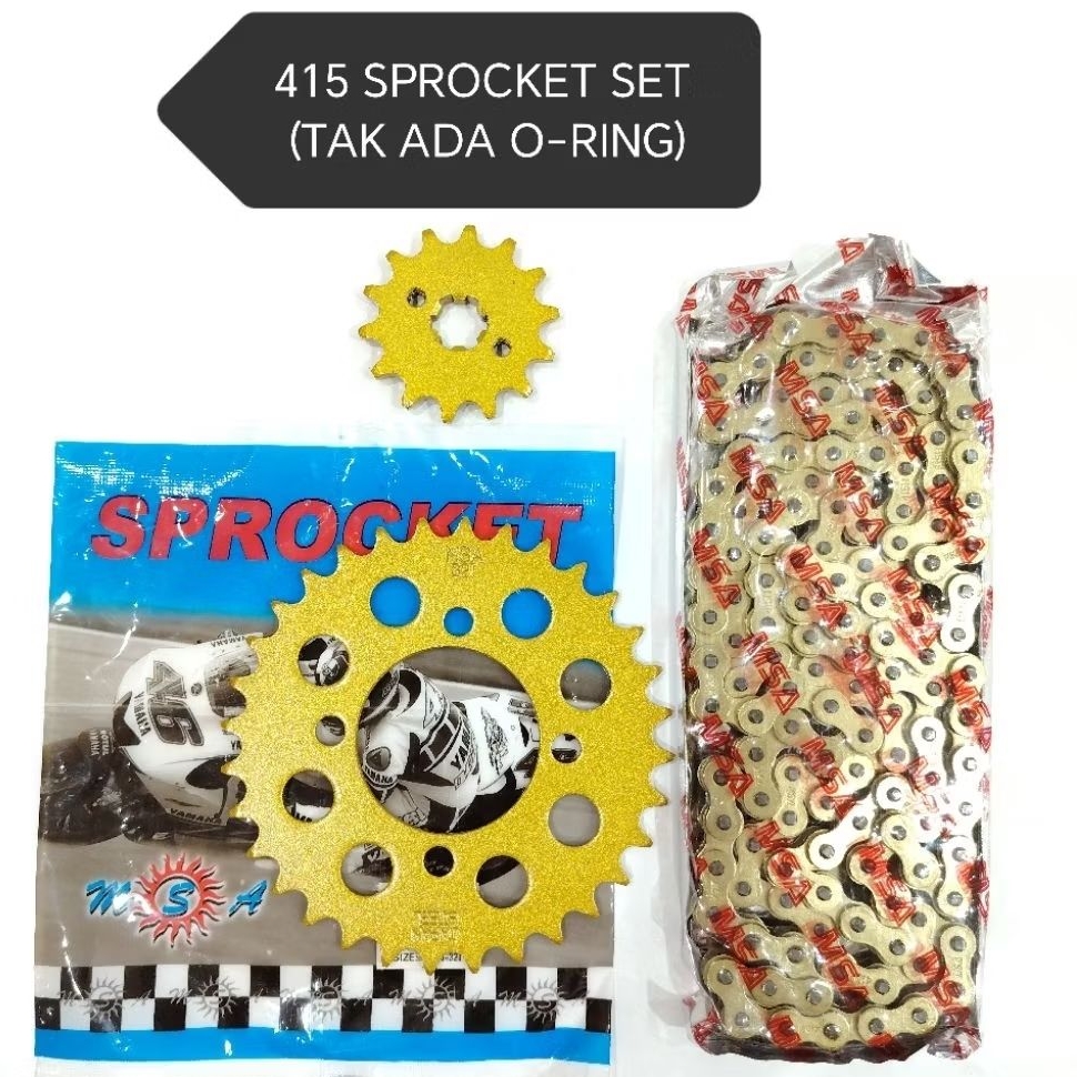 415 ชุดหมุน RX110/V13R SPROCKET RANTAI 415 CHAIN 415 SPOKET RANTAI SATU ชุด