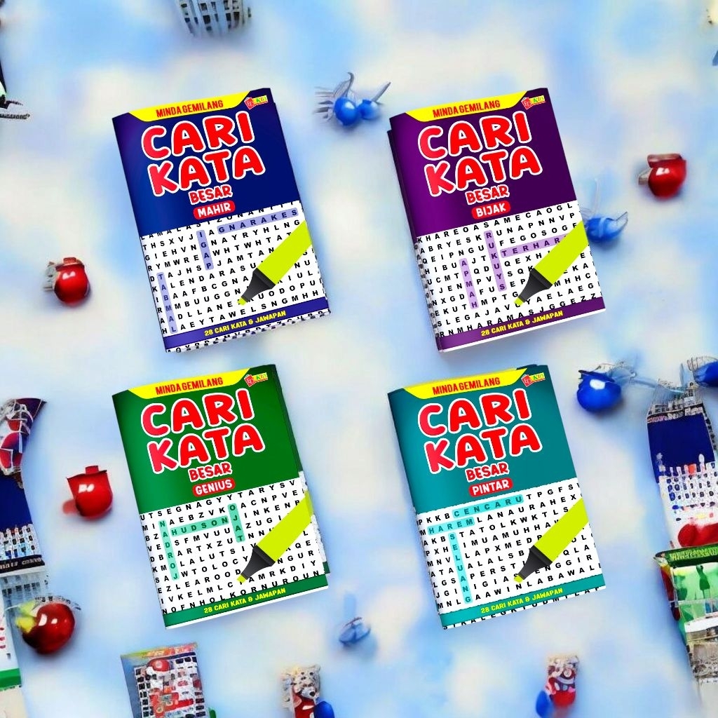 Minda Gemang Cari Kata Besar/28 ปริศนาพร้อมคําตอบ/Aktiviti/Hobi/เด็ก