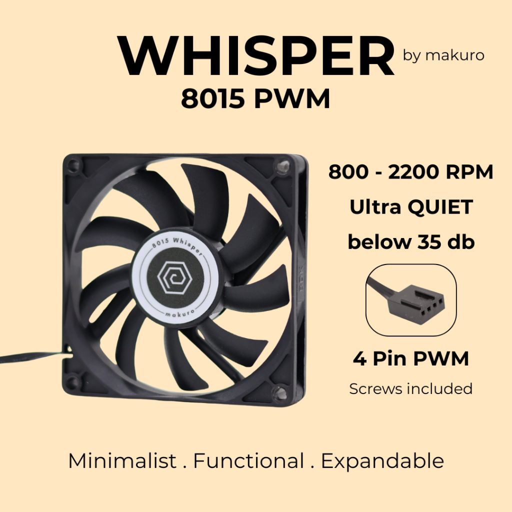[ WHISPER ] 8015 PWM PC CASE CASING FAN 800 - 2200 RPM ULTRA QUIET LONG LIFE 4 Pin PWM
