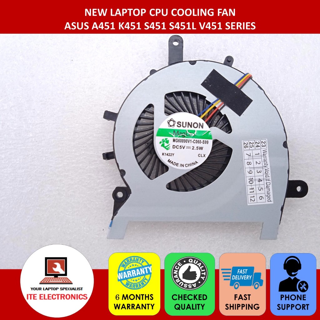ใหม่ ASUS A451 K451 S451 S451L V451 SERIES แล็ปท็อป CPU COOLING FAN