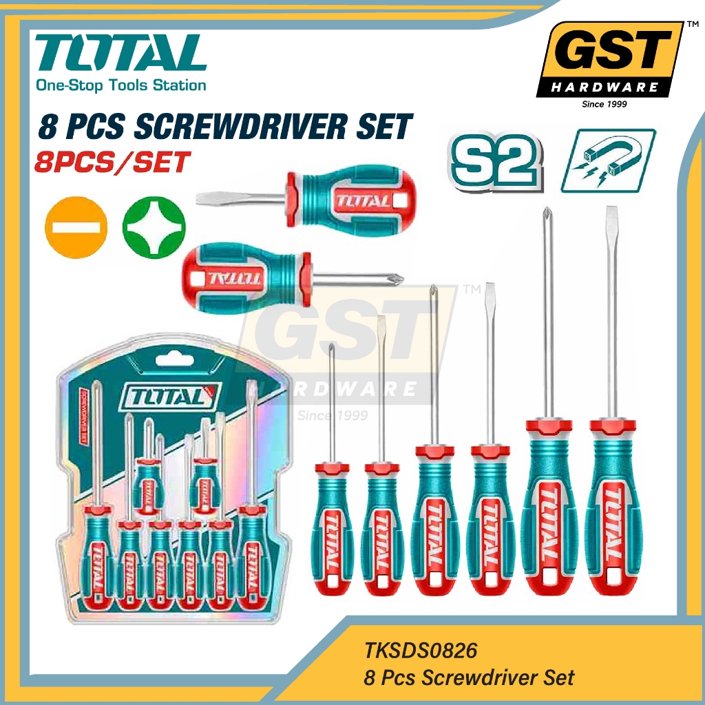 TOTAL ชุดไขควง 8 ชิ้น ไขควงรวม ไขควง ชุดเครื่องมือรวม ไขควง Workpro ชุดไดร์เวอร์สกรูรวม