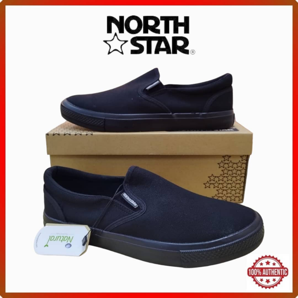 North Star Unisex Black School Shoes Slip On Kasut Sekolah Hitam North Star 889-65005