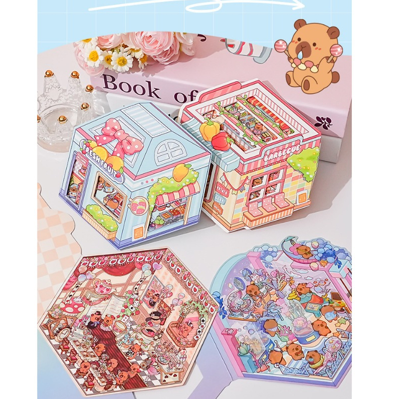 Capybara Scene Deco สติกเกอร์ I Shinjodu I Scene Deco สติกเกอร์ 卡皮巴拉景贴纸