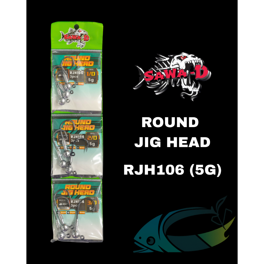 SAWA-D หัวกลม RJH106 (5g / 7g) ผลิตจากวัสดุ BKK Hooks Forged Ringed Strong