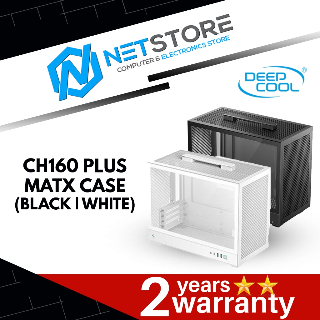 DEEPCOOL CH160 PLUS MATX CASE - (สีดําสีขาว)