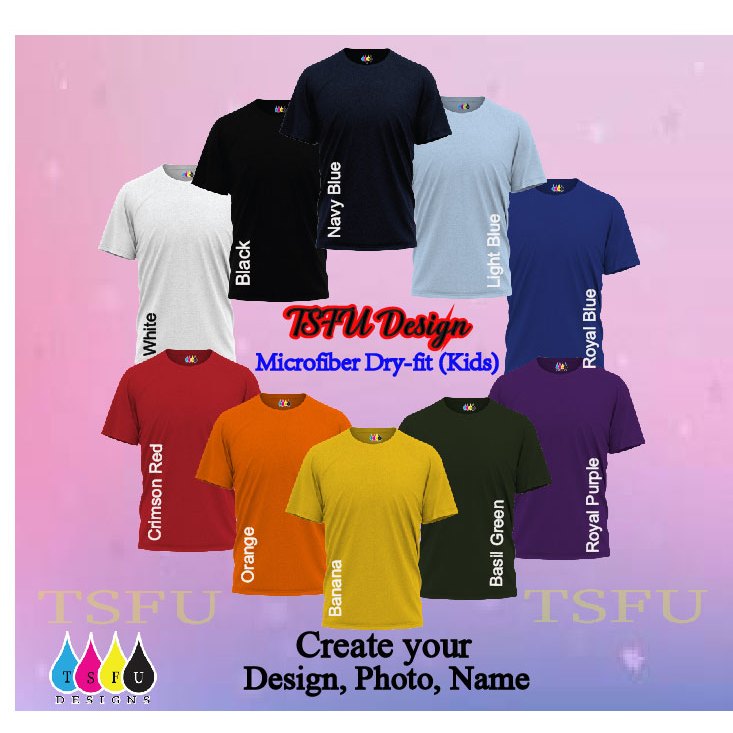 (MICROFIBER - KIDS - SHORT SLEEVE) 衣服定制CUSTOM T-Shirt Printing Service/Jersey/DryFit/SportWear