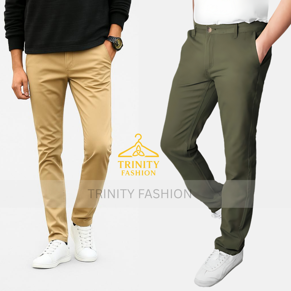I CHINOS SLACKS PANTS MEN 🇲🇾 I Office กางเกงกางเกงทรงหลวมอย่างเป็นทางการ I Slim Fit Cotton Slacks Pa