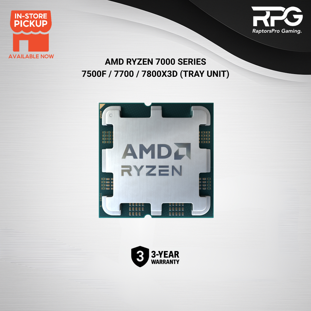 (TRAIN UNIT) ใหม่เอี่ยม AMD RYZEN 7 7800X3D / 7700 / 7500F AM5 PROCESSOR
