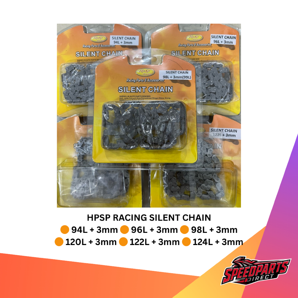 HPSP RACING SILENT CHAIN 94L+3mm 96L+3mm 98L+3mm(99L) 120L+3mm 122L+3mm 100L + 3MM (101L) 102L + 3MM