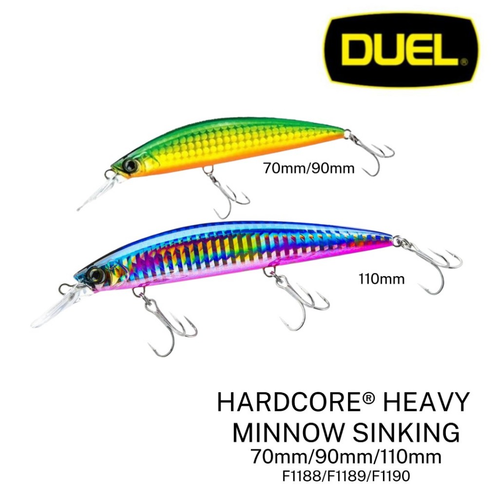 DUEL - HARDCORE HEAVY MINNOW - 70mm/90mm/110mm - F1188/F11189/F1190 SINKING CASTING LURE