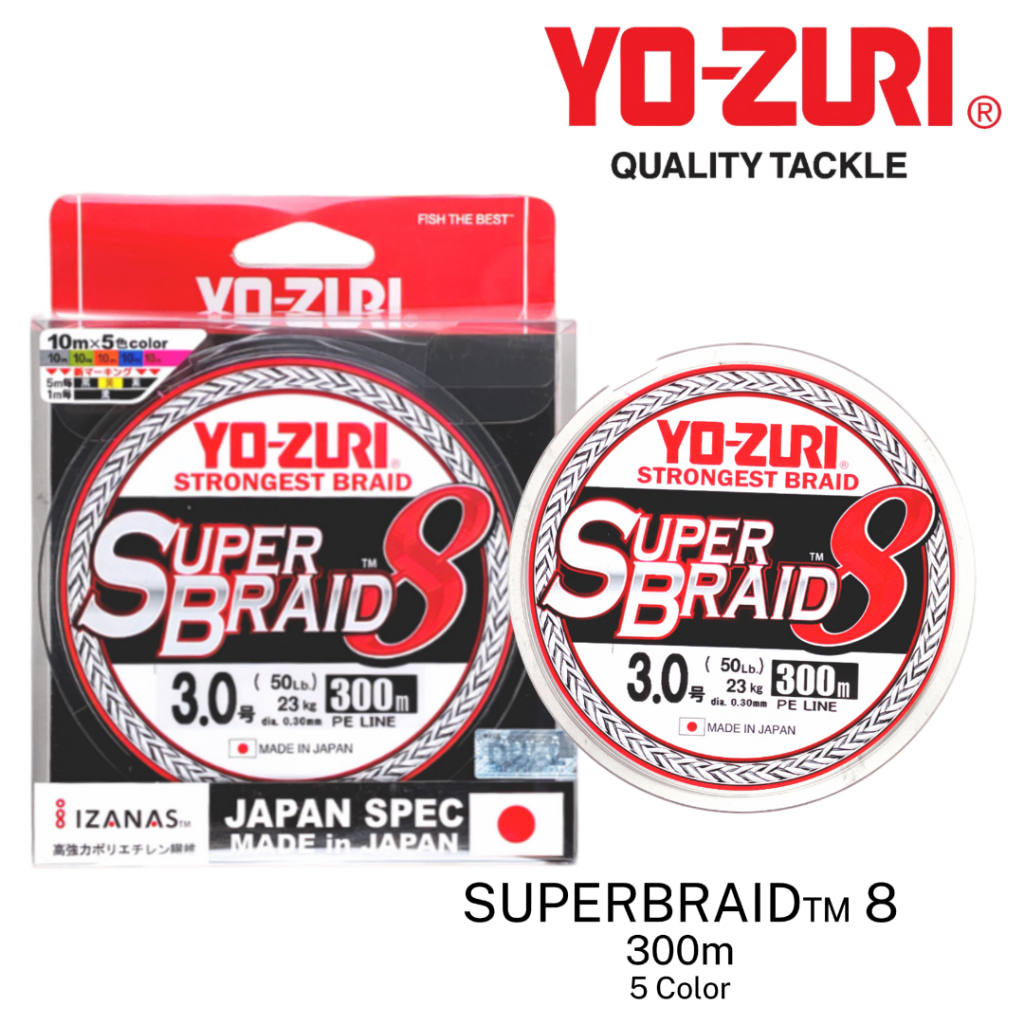 YOZURI - SUPERBRAID 8 300M PREMIUM IZANAS PE BRAID LINE