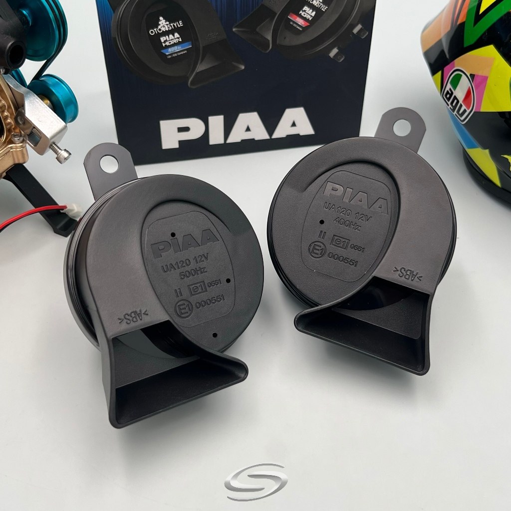 PIAA OTO สไตล์ฮอร์นพร้อมสติ๊กเกอร์ HOLOGRAM 400Hz 500Hz POWER HORN 2 ชิ้น