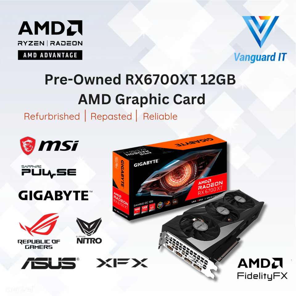 กราฟิกการ์ดมือสอง (GPU) AMD RADEON RX580 8GB RX 5700XT 8GB RX 6700XT 12GB