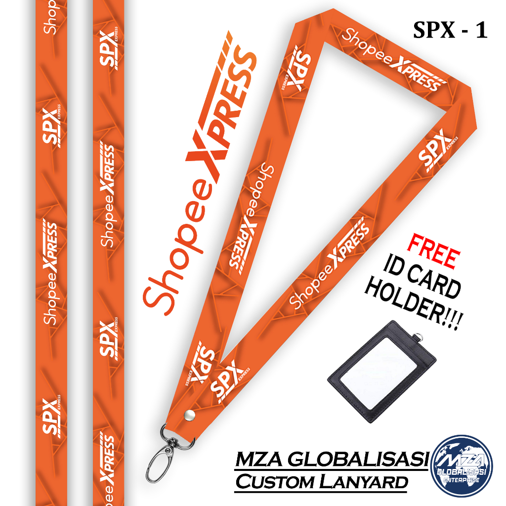 2 DESIGN SPX Shopee Express + ฟรี ID Card Holder PREMIUM QUALITY SPX Shopee Express LANYARD