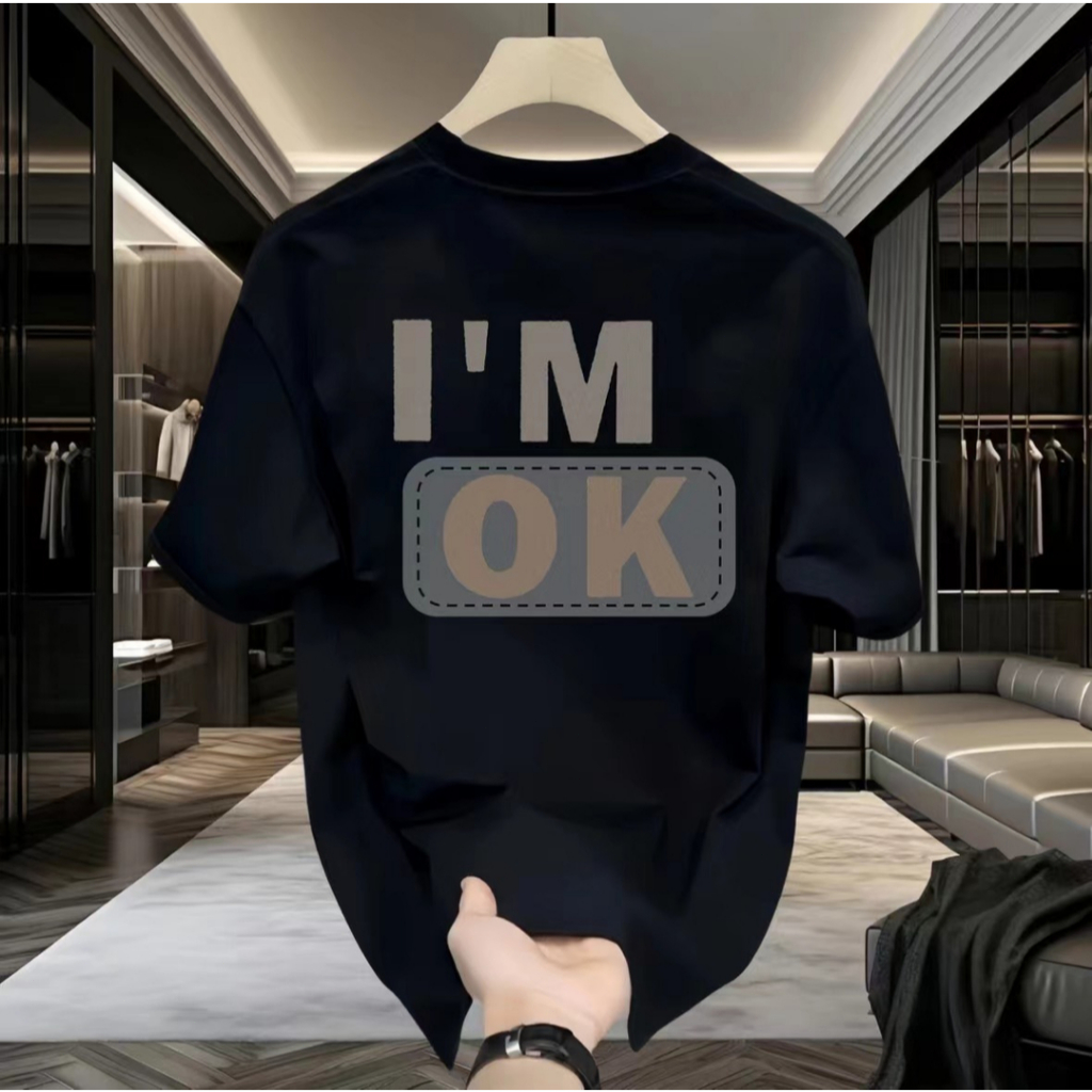 2025 เสื้อยืดแขนสั้นผู้ชาย Retro Im OK Heavy Cotton