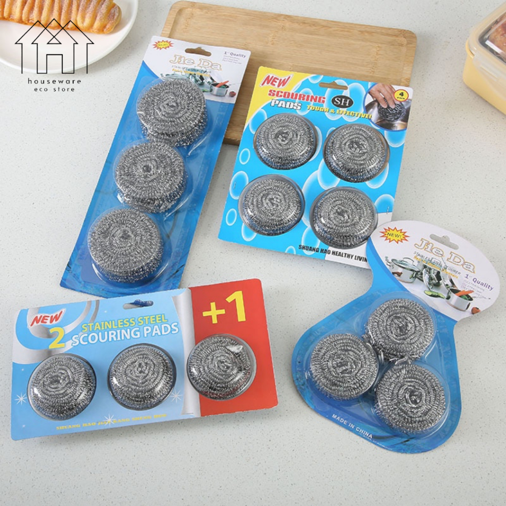 สแตนเลส Scouring Ball Scouring Pad Berus Dawai Cuci ซักผ้าฟองน้ํา 钢丝球 MT2