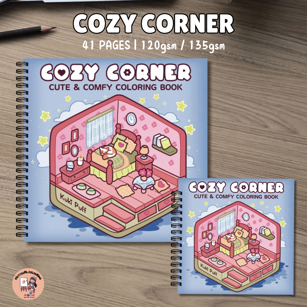 [LASER PRINTED] COZY CORNER By Kuki Puff สมุดระบายสี 41 หน้า