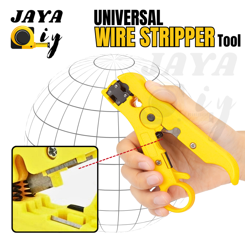 JAYA All-In-One Stripping Tool Cable Wire Stripper Compression Tool Coaxial Cable Stripper, Round Ca