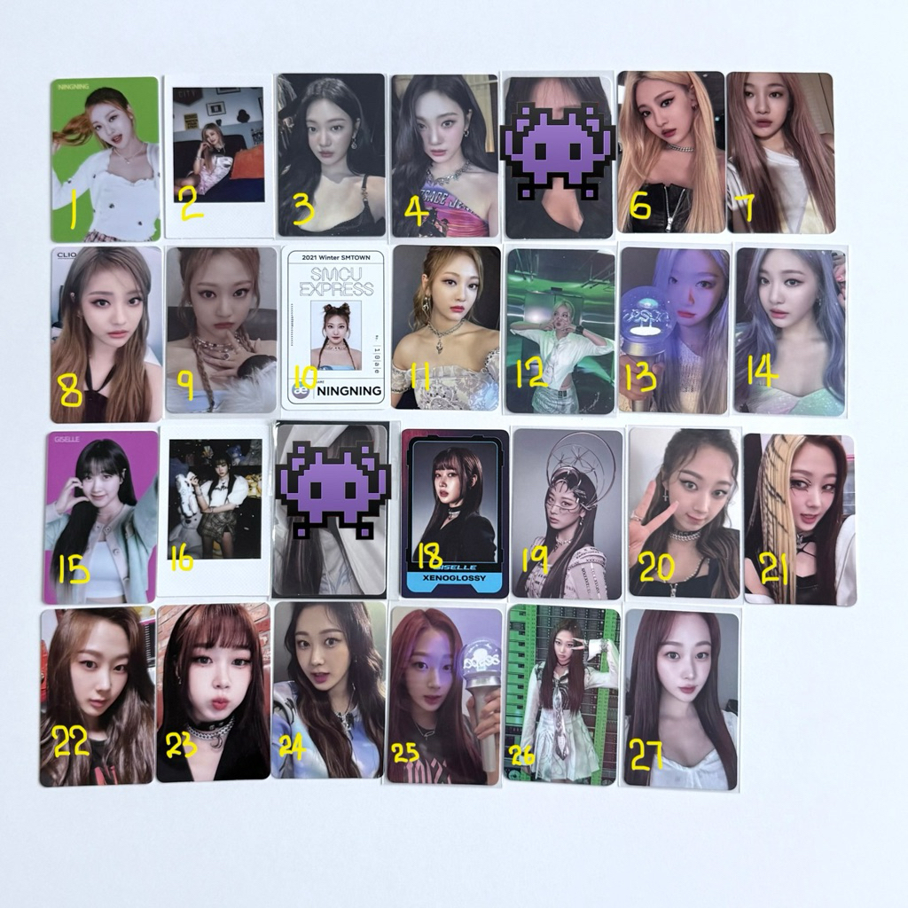 Aespa Ningning Giselle Hottracks Light Stick Pob อัลบั้ม Photocard