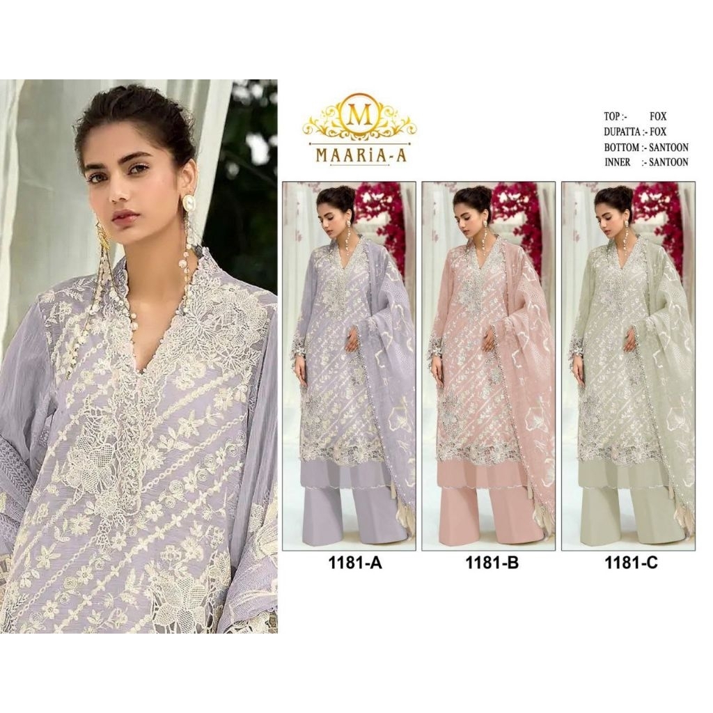 Pakistan Dress 3 สีสวยหนัก Georgette