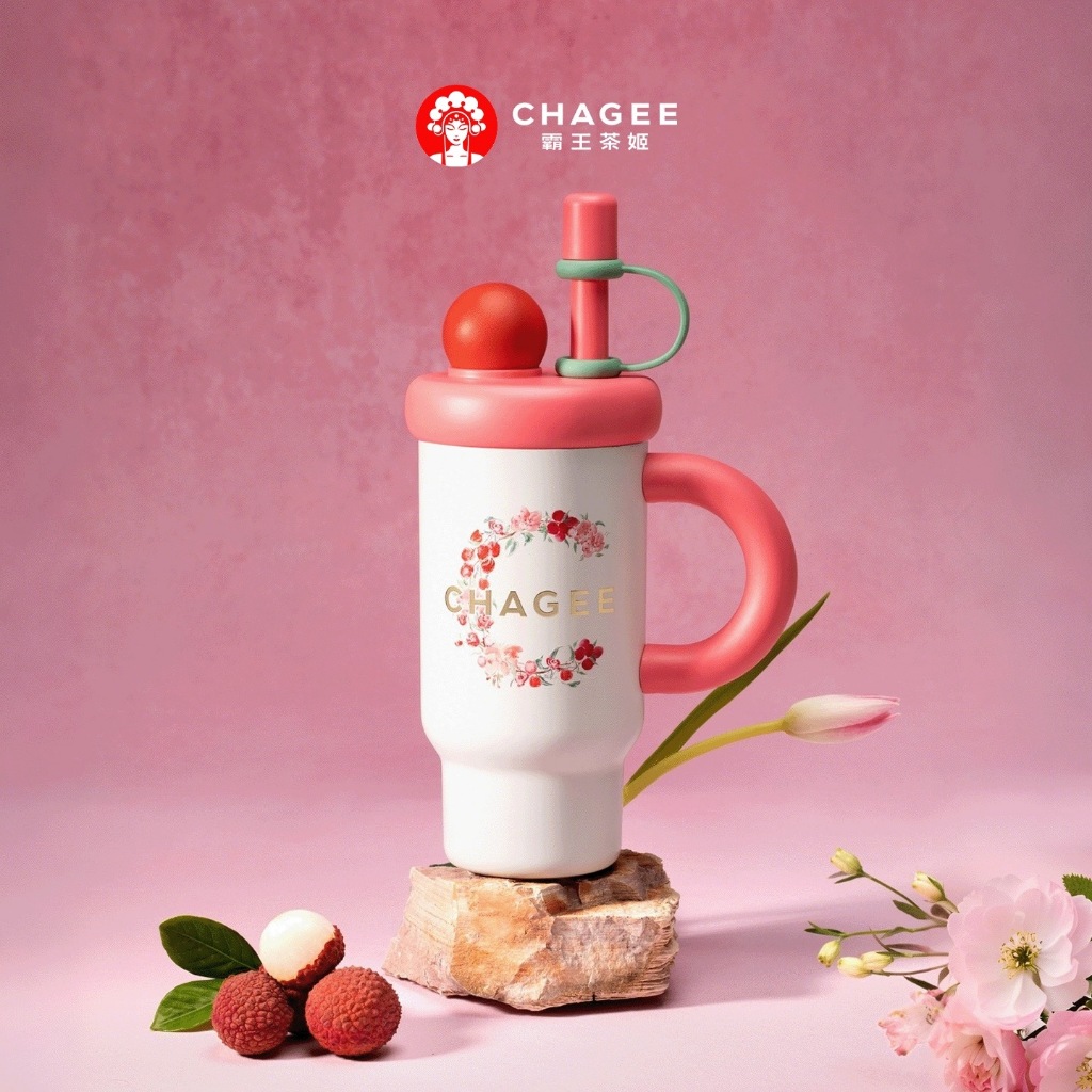 Chagee Lychee Black Tea Tumbler 800ml [ผู้จัดใจ定] 老茶 一 Kamen Rider红冰杯 800ml