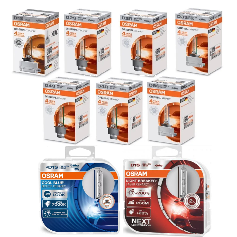 Osram หลอดไฟหน้า 6000K D1S D1R D2S D2R D3S D3R D4S D4R D8S แสงโคมไฟ HALOGEN หลอดไฟ LED