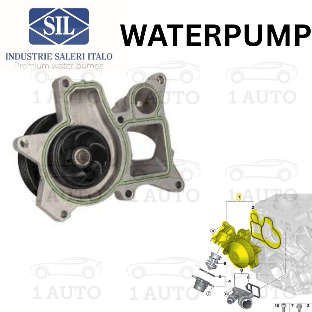 SIL อิตาลี WATERPUMP BMW N47 เครื่องยนต์ดีเซล E90 320d E60 520D X1 E84 20dX X3 E83 LCI 20dX