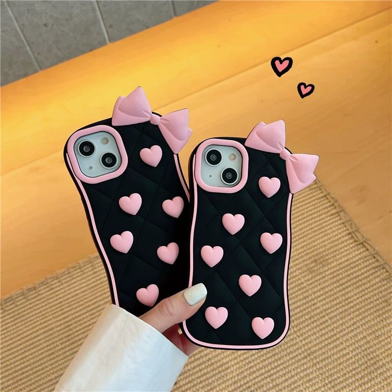 เคส Candy Heart สีดํา พร้อม IP11 Series ถึง IP16 Plus