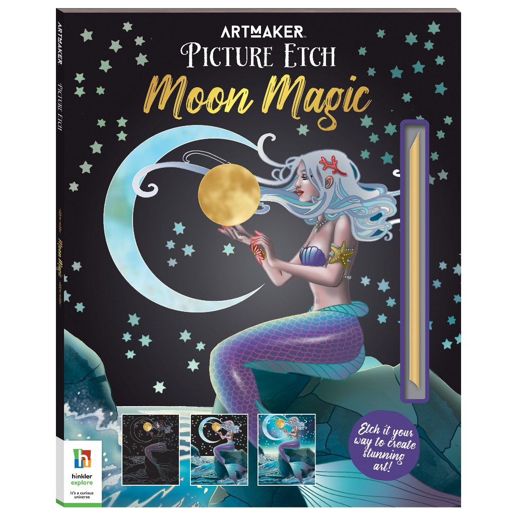 รูปภาพ ฯลฯ Moon Magic Scratch Art Activity Kit พร้อมสไตลัส Creative Relaxation & Mindful Art 9781488