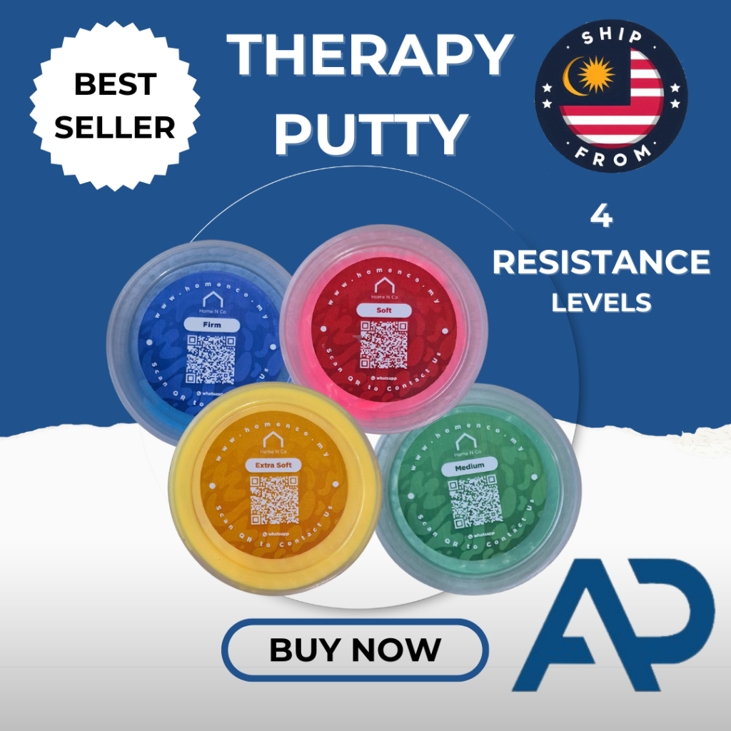 AP Therapy Putty Set Hand & Finger Rehab Strength การออกกําลังกายชุด Putty Terapi Tangan 手部康复 手办