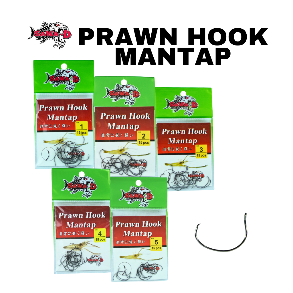 Sawa-D Prawn Hook Mantap Soft Fishing Hook สําหรับประwn