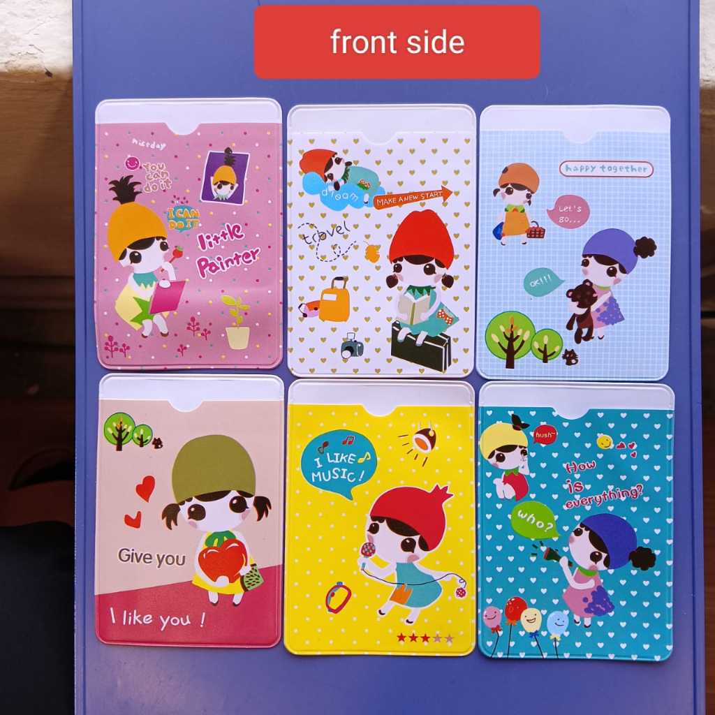 น่ารัก IC myKad / Lesen / ATM / บัตรเครดิต / ปกผู้ถือ PVC นักเรียน Sekolah 1 ชิ้น
