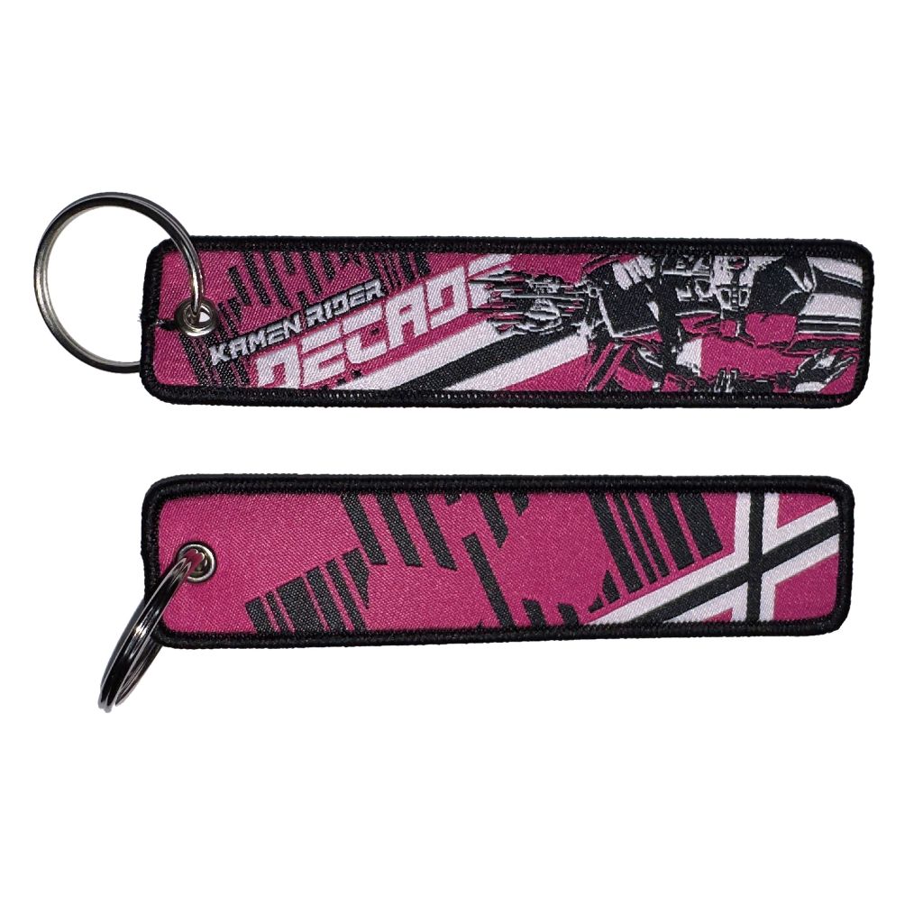 Kamen Rider พวงกุญแจเย็บปักถักร้อย Masked Decade Kabuto อะนิเมะ Keytag Jet Tag พวงกุญแจแหวนมอเตอร์ Sulam แฟชั่น