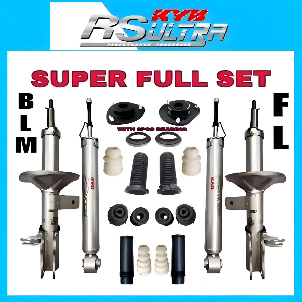 KYB RS ULTRA PROTON BLM FL ABSORBER FRONT / REAR + MOUNTING + BEARING + COVER STOPPER HEAVY DUTY KYB