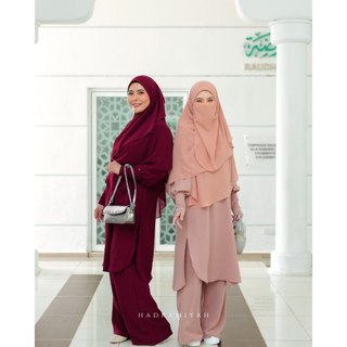 Hadramiyah Bella Suit (Blouse & Seluar) Umrah Travel Muslimah