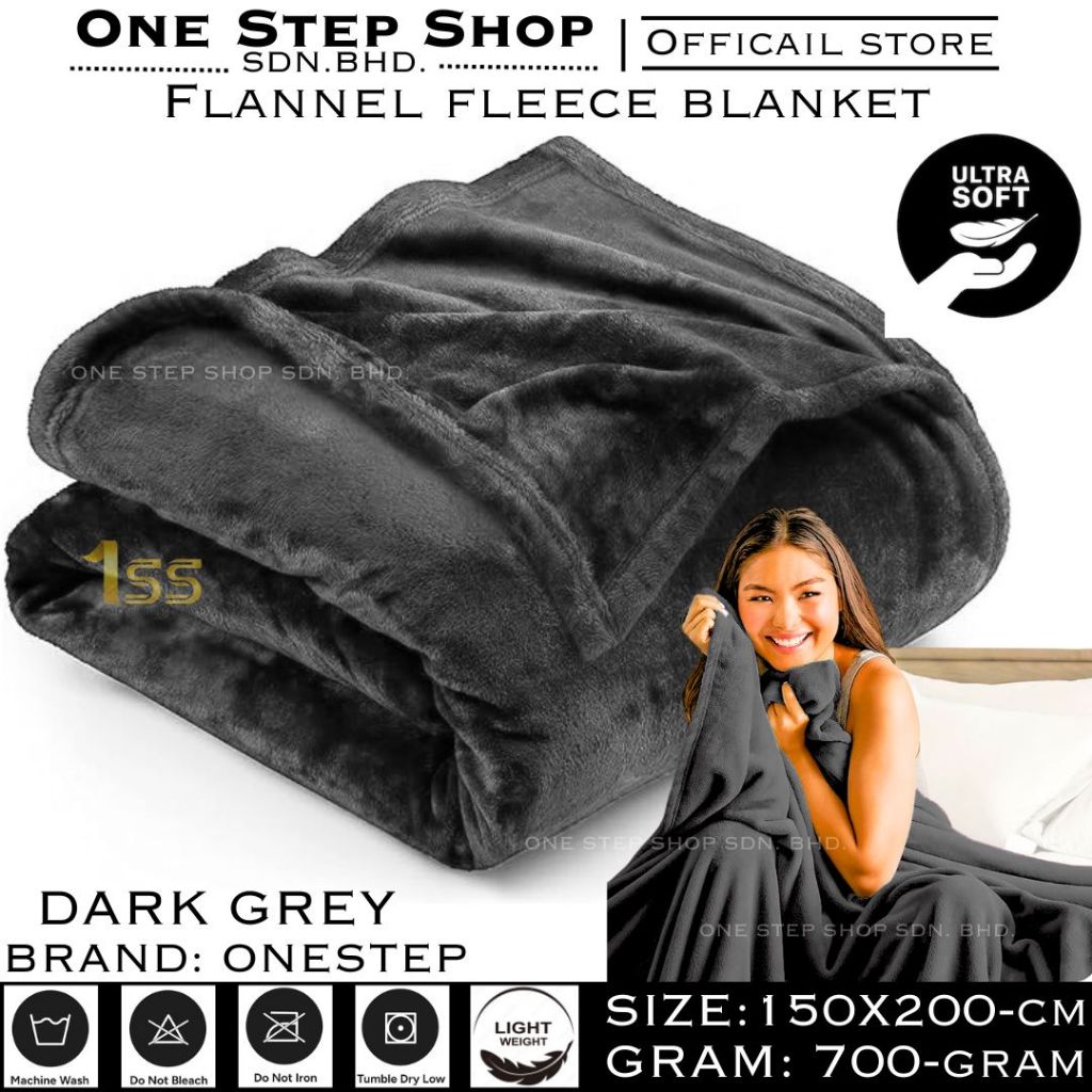 ONESTEP ผ้าห่มขนแกะ QUEEN 150x200 ซม.เตียงหรูหรา Anti-Static Fuzzy นุ่ม 750gms Selimut Gebu ผู้ใหญ่