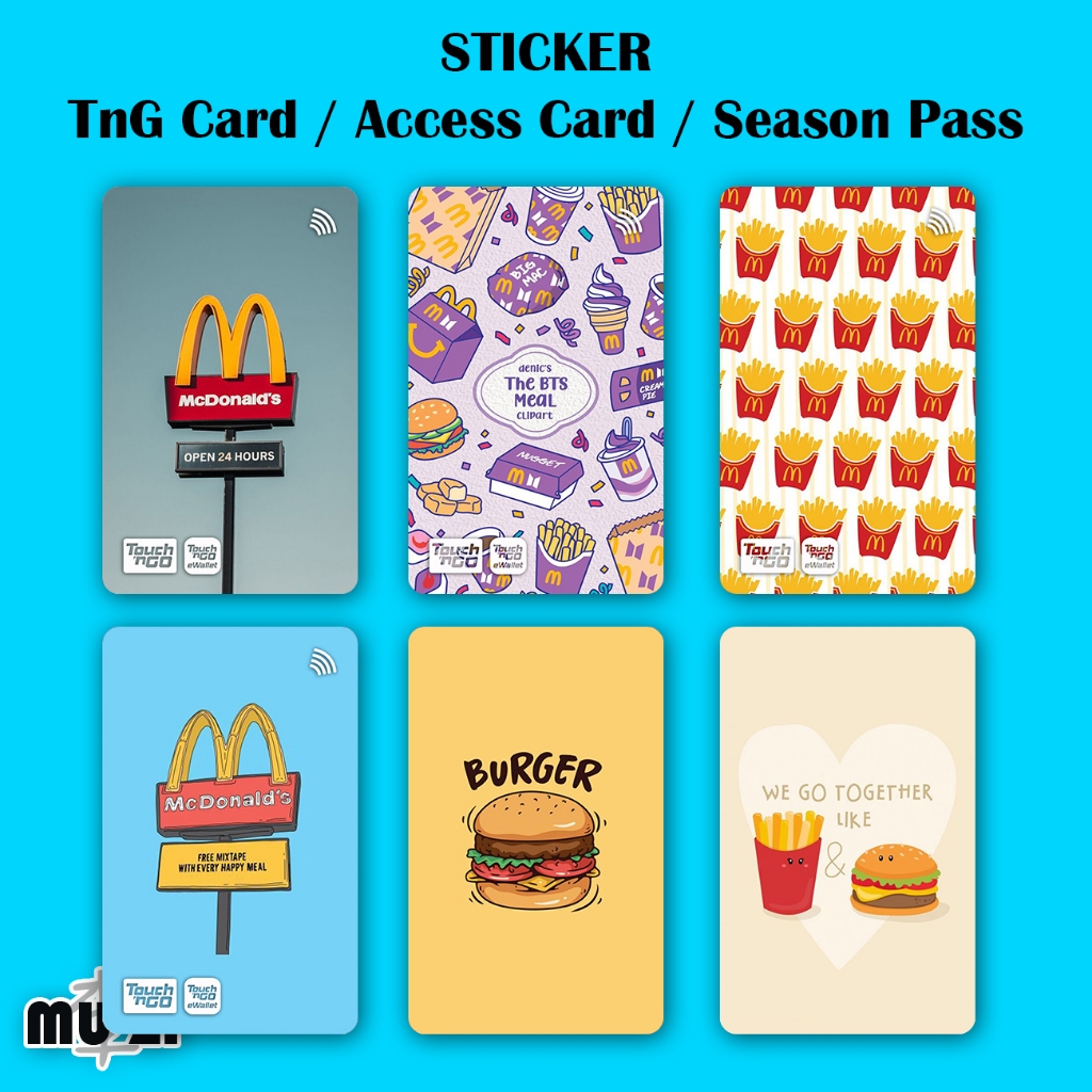 Mc.do.nalds TnG Card STICKER NFC STICKER กันน้ําหนา Hard Material M.CD Touch n Go Card STICKER Local MnG卡贴