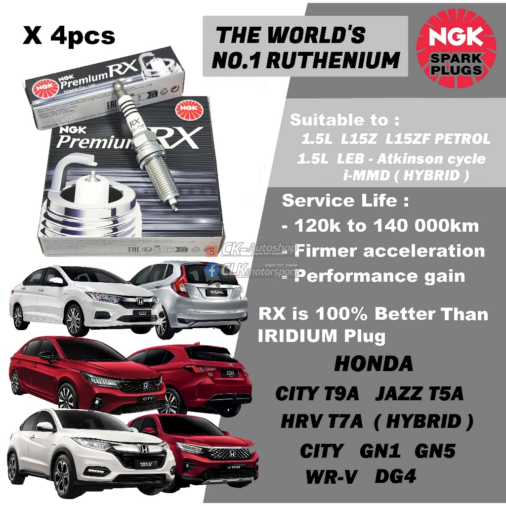 หัวเทียน NGK Premium RX - Honda City GN1 GN5 WRV DG4 1.5L L15Z / City T9A Jazz T5A HRV T7A 1.5L LEB 