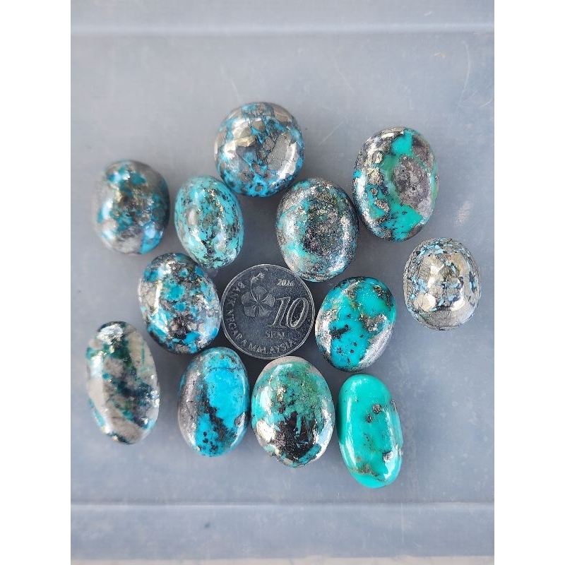 Firus Iran Pyrite Badar Besi Ring Stone ขนาดกลาง