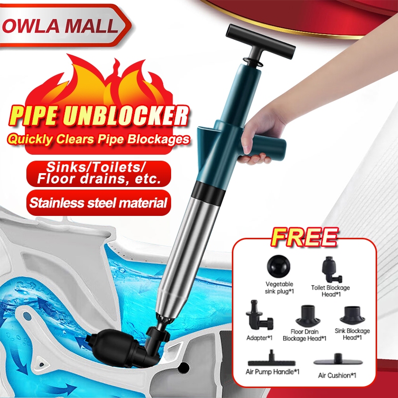 Toilet Plunger Multifunctional Inflatable Pipe Plunger Air Pressure Pump Clog Remover Drain Blaster 