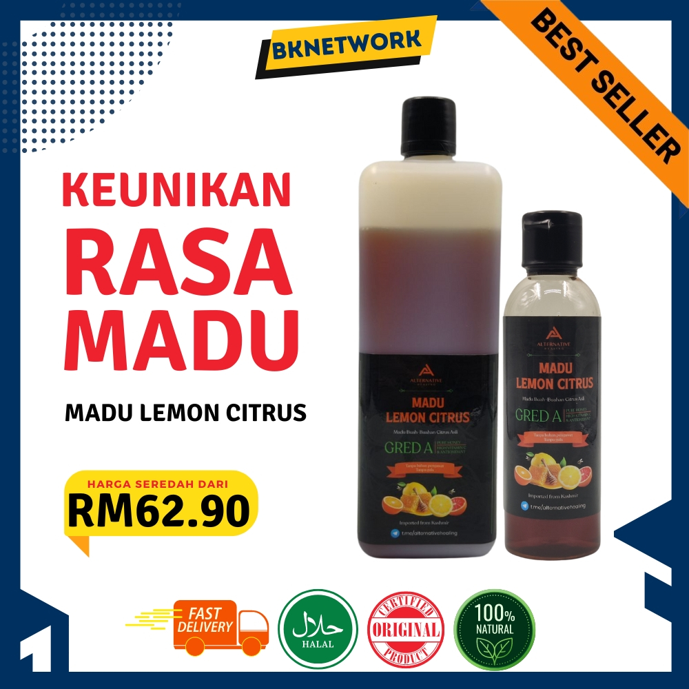 ใหม่!! MADU LEMON CITRUS – น้ําผึ้งมะนาวบริสุทธิ์นําเข้าจาก Kashmir Kurang Manis Rasa Unik