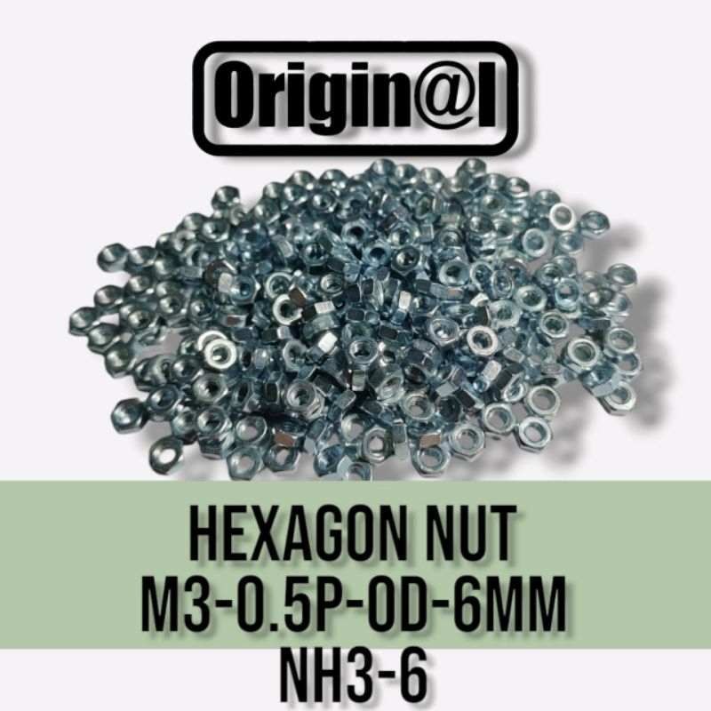 HEXAGON NUT HEX NUT MOTORCYCLE NUT M3 NH3 AF 6MM