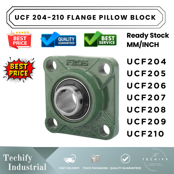 UCF204 UCF205 UCF206 UCF207 UCF208 UCF209 UCF210 FLANGE PILLOW BLOCK BEARING HOLE MM/INCH