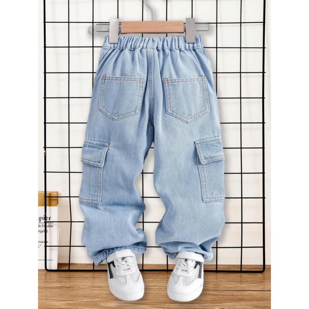 BAGGY DENIM CARGO BUDAK คุณภาพระดับพรีเมียม UNISEX/ CARGO VIRAL DENIM/SIX POCKETS CAGO BOYS/BAGGY CA