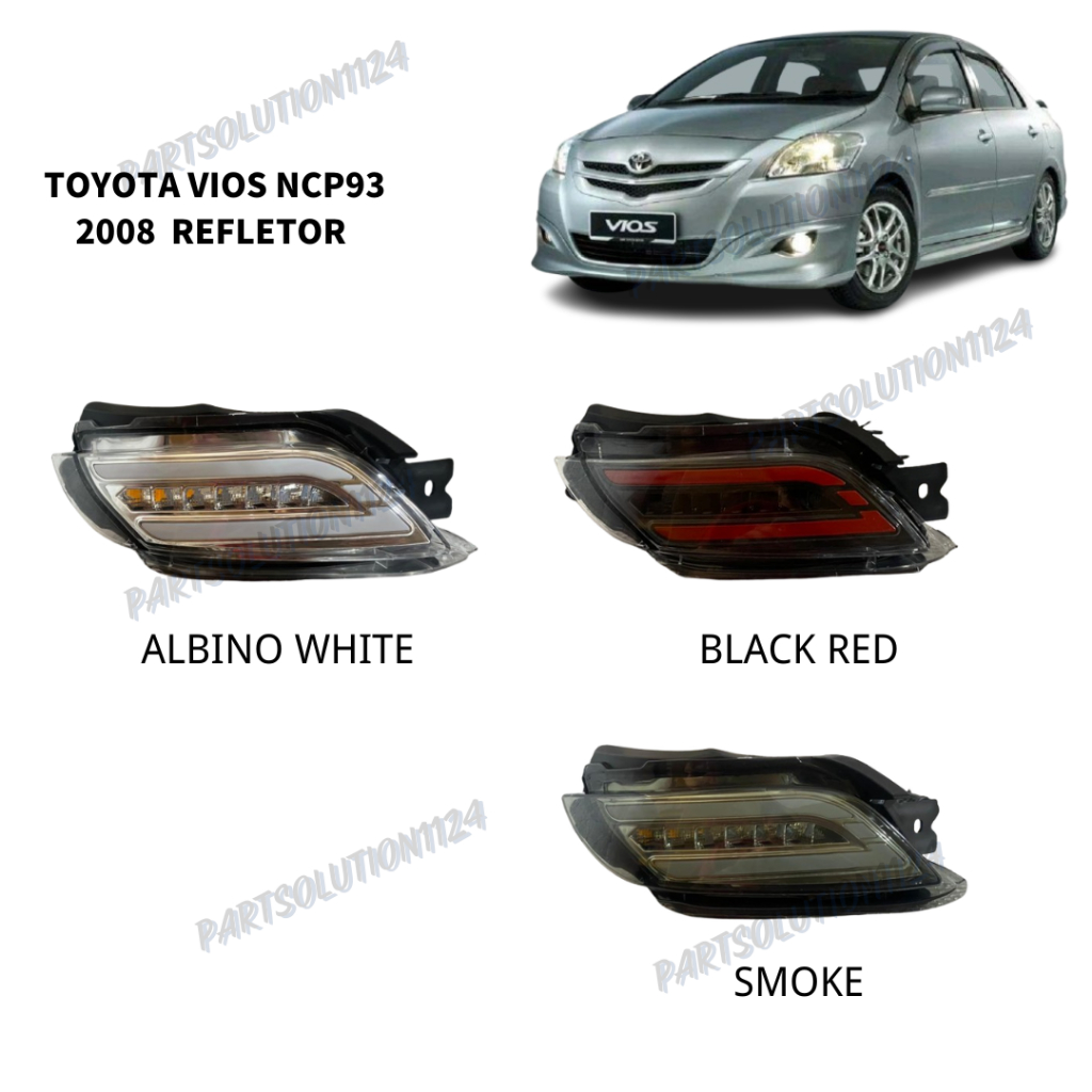 Toyota VIOS NCP93 DUGONG REAR RESCTOR 2008-2012 (ALBINO,SMOKE,JDM,CLEAR ALBINO) V-land/sonar