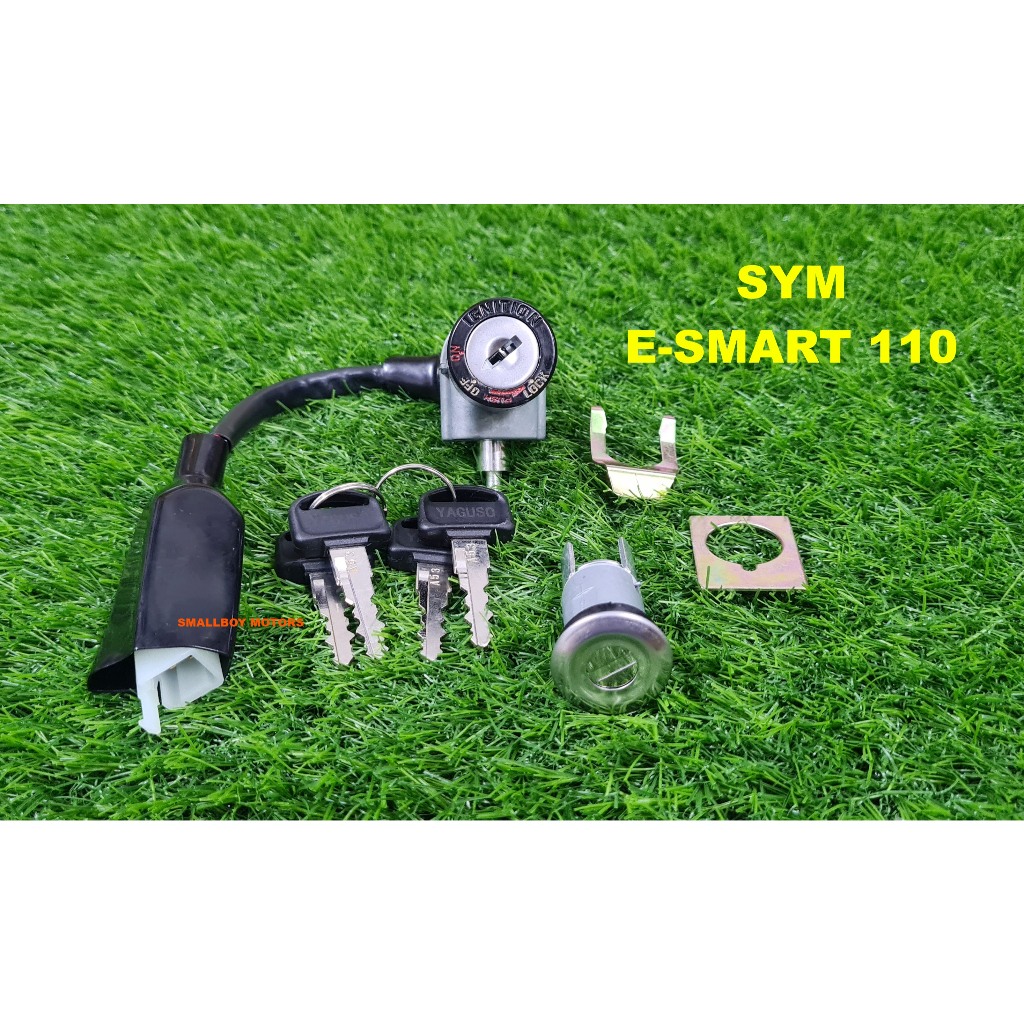 SYM E-SMART 110 สวิตช์ด้านหลังด้านหน้า IGNITION HANDLE ที่นั่ง KEY KUNCI DEPAN BELAKANG สมบูรณ์ชุดเต