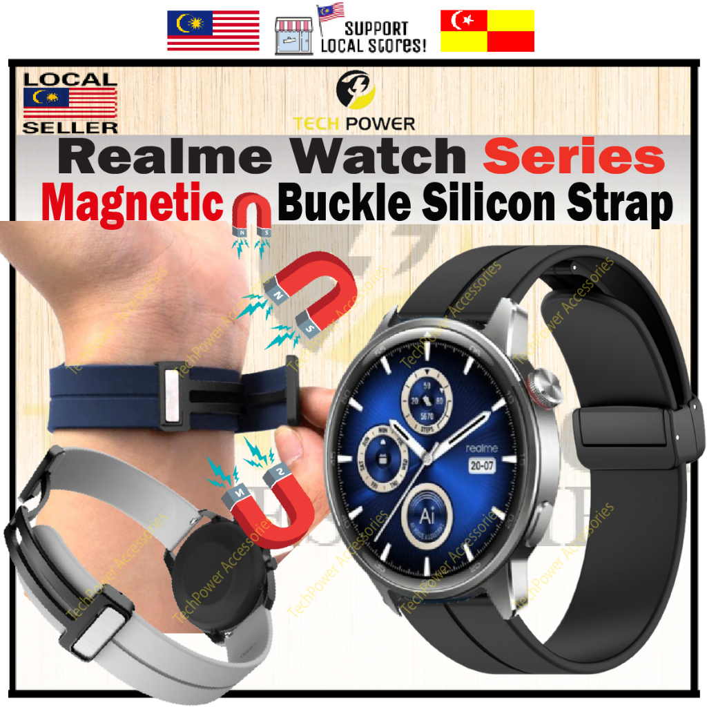 Realme Watch Strap Magnetic Buckle Silicon Strap,Tali Jam Magnetik Realme Watch 5
/ Realme Watch S2/