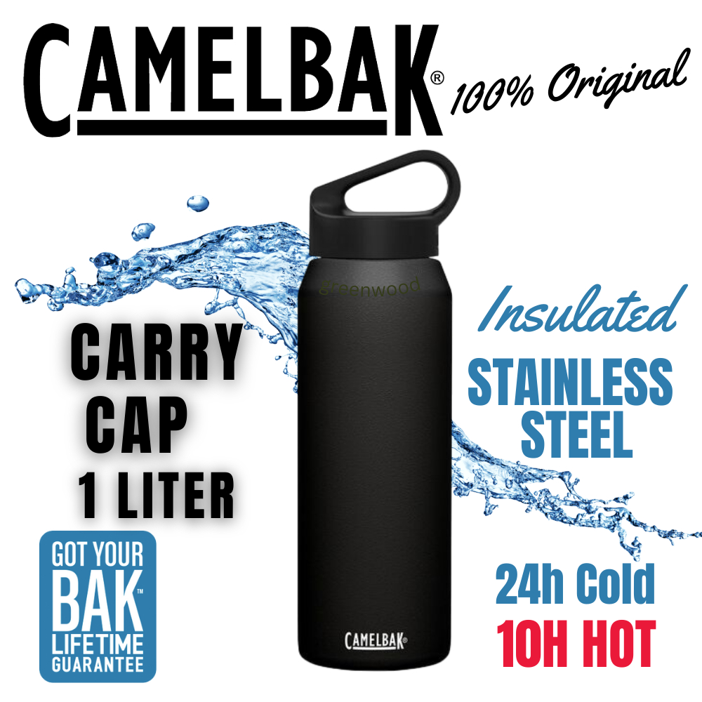 CAMELBAK Carry Cap 32oz Water Bottle Stainless Steel ( Original, 1 Liter, Insulated, thermos flask)
