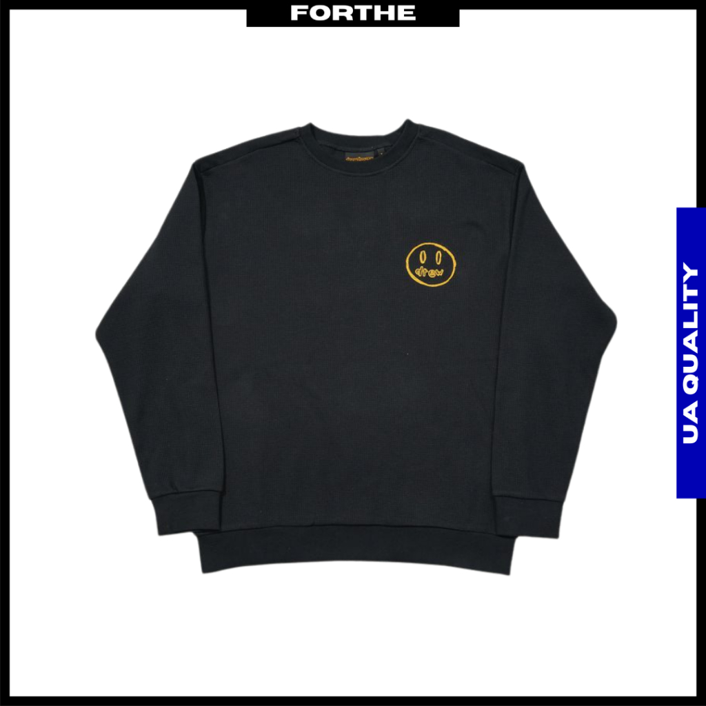 DREW HOUSE Sketch Mascot Waffle Sweater Smile face Drew House Hoodie Justin Bieber Streetwear