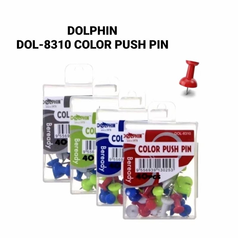 (3SMALL BOXES) DOLPHIN DOL-8310 Color Push Pin 40S สีผสมเล็บ X 3SMALL BOXES